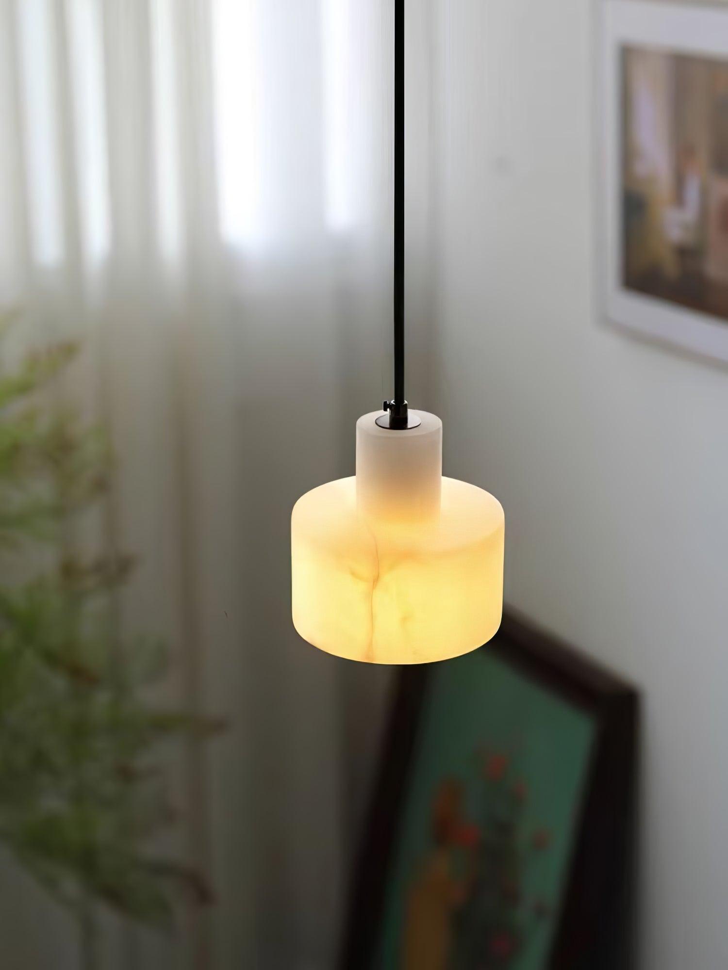 Alabaster Pendant Lgiht Dual Cylindrical - Neutralighting