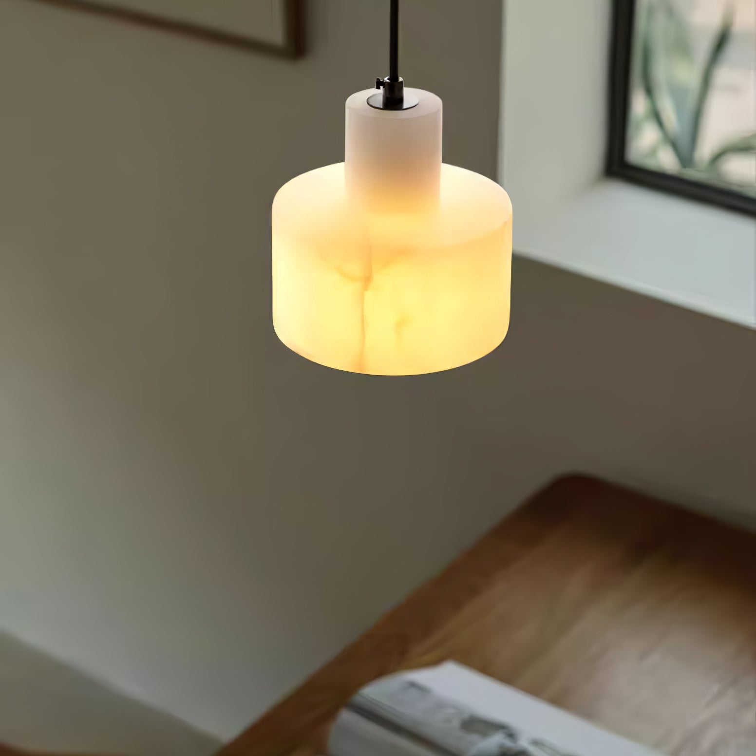Alabaster Pendant Lgiht Dual Cylindrical - Neutralighting