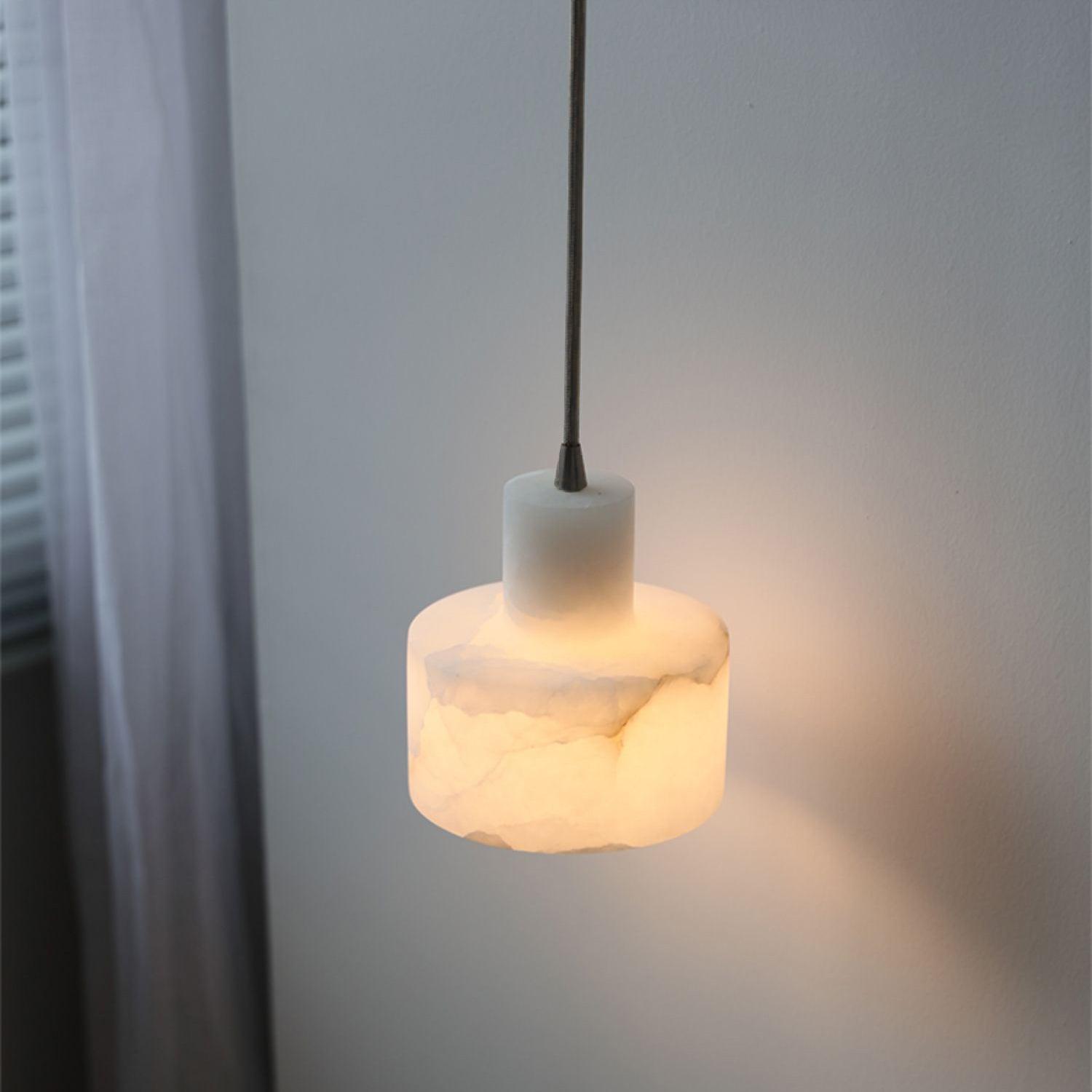 Alabaster Pendant Lgiht Dual Cylindrical - Neutralighting