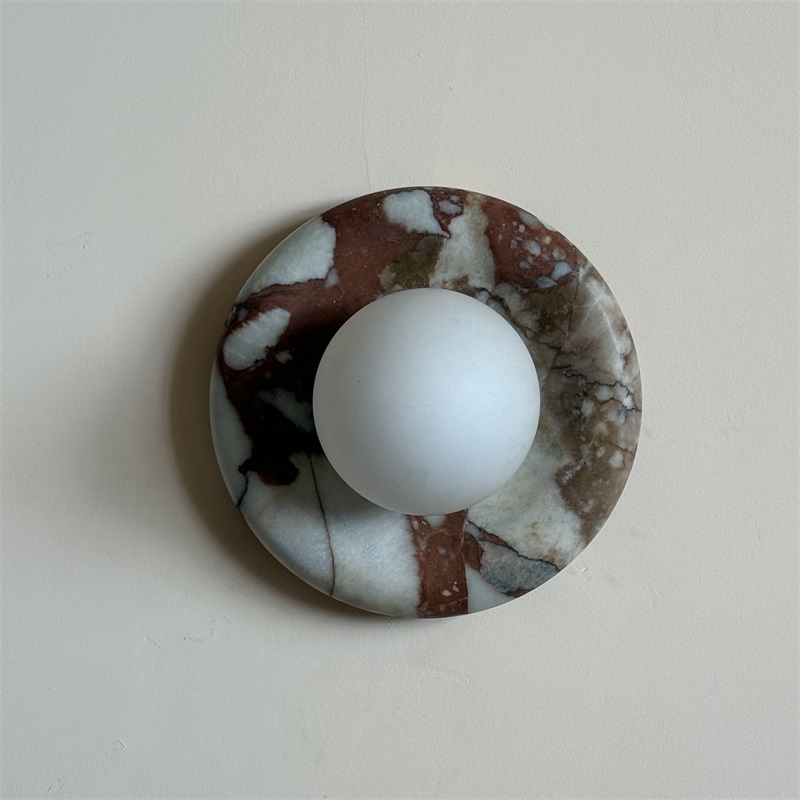 Vomire Premium Nordic Art Red Marble Sconce Wall Lamp - Letslighting