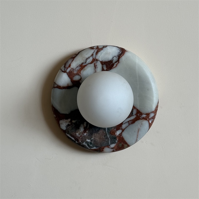 Vomire Premium Nordic Art Red Marble Sconce Wall Lamp - Letslighting