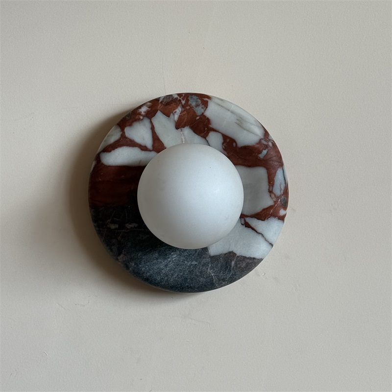 Vomire Premium Nordic Art Red Marble Sconce Wall Lamp - Letslighting