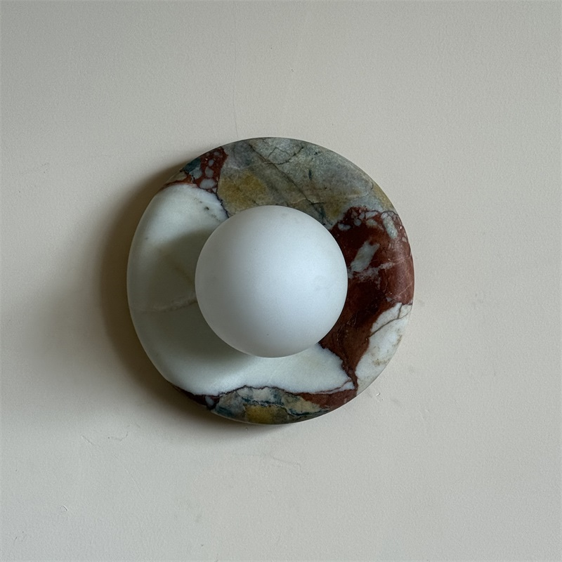 Vomire Premium Nordic Art Red Marble Sconce Wall Lamp - Letslighting