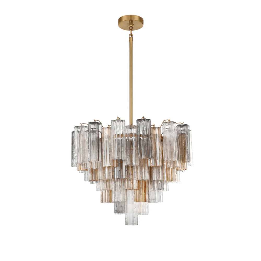 Aurora Murano Kronleuchter Glasröhre geschichtet Bernstein-Letslighting