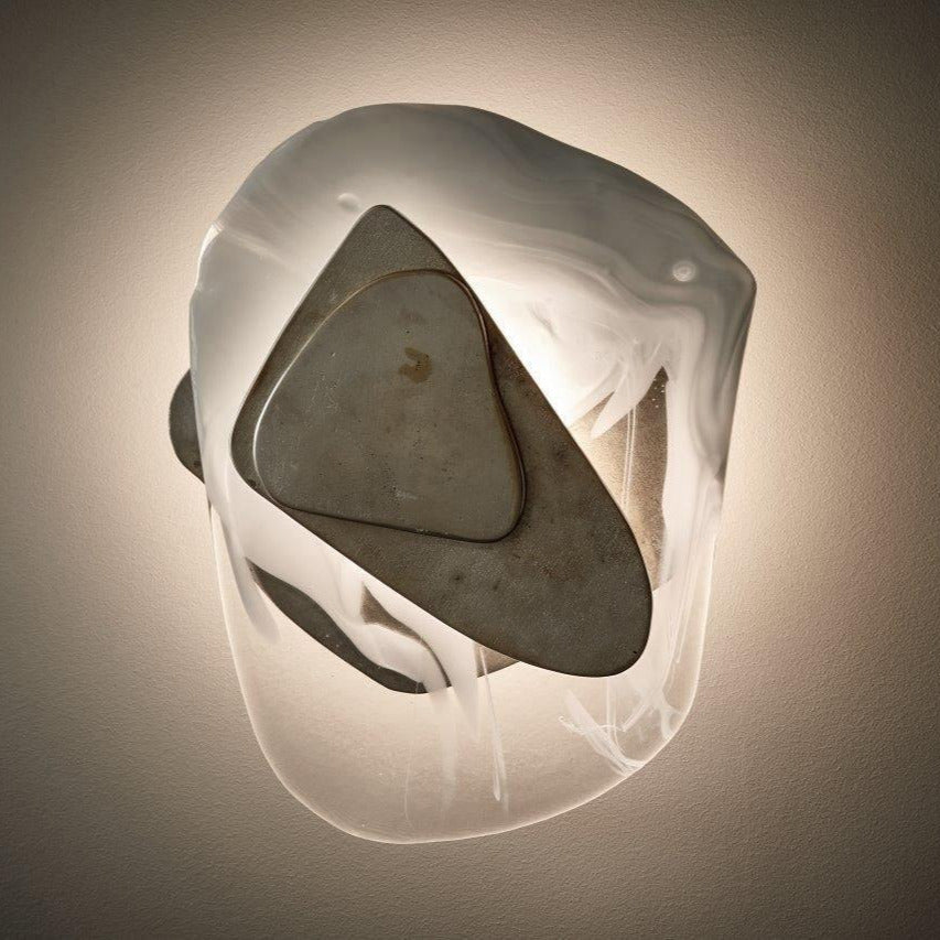 Beatrice Künstlerische Wandleuchte aus schwarzem Glas