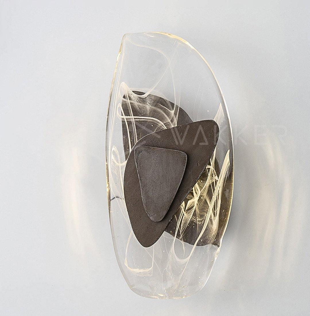 Beatrice Künstlerische Wandleuchte aus schwarzem Glas