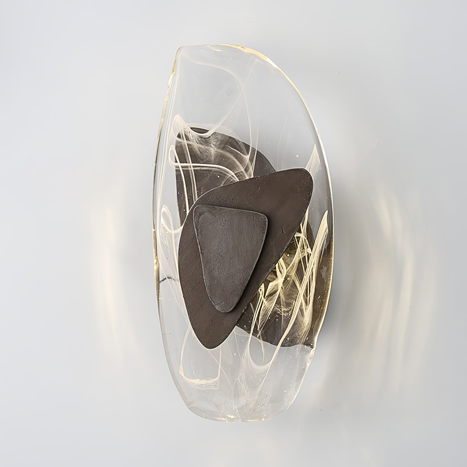 Beatrice Künstlerische Wandleuchte aus schwarzem Glas