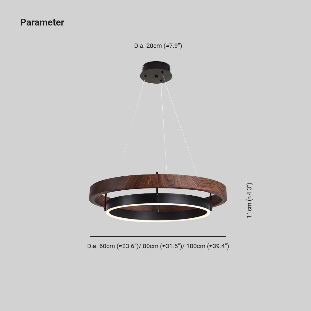 Acorn Ringförmiger Holzkronleuchter