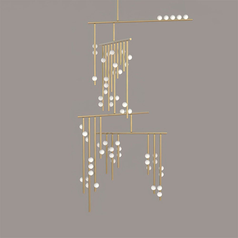 Eurzoris Geometrischer Linearer Kronleuchter aus Messing-Letslighting