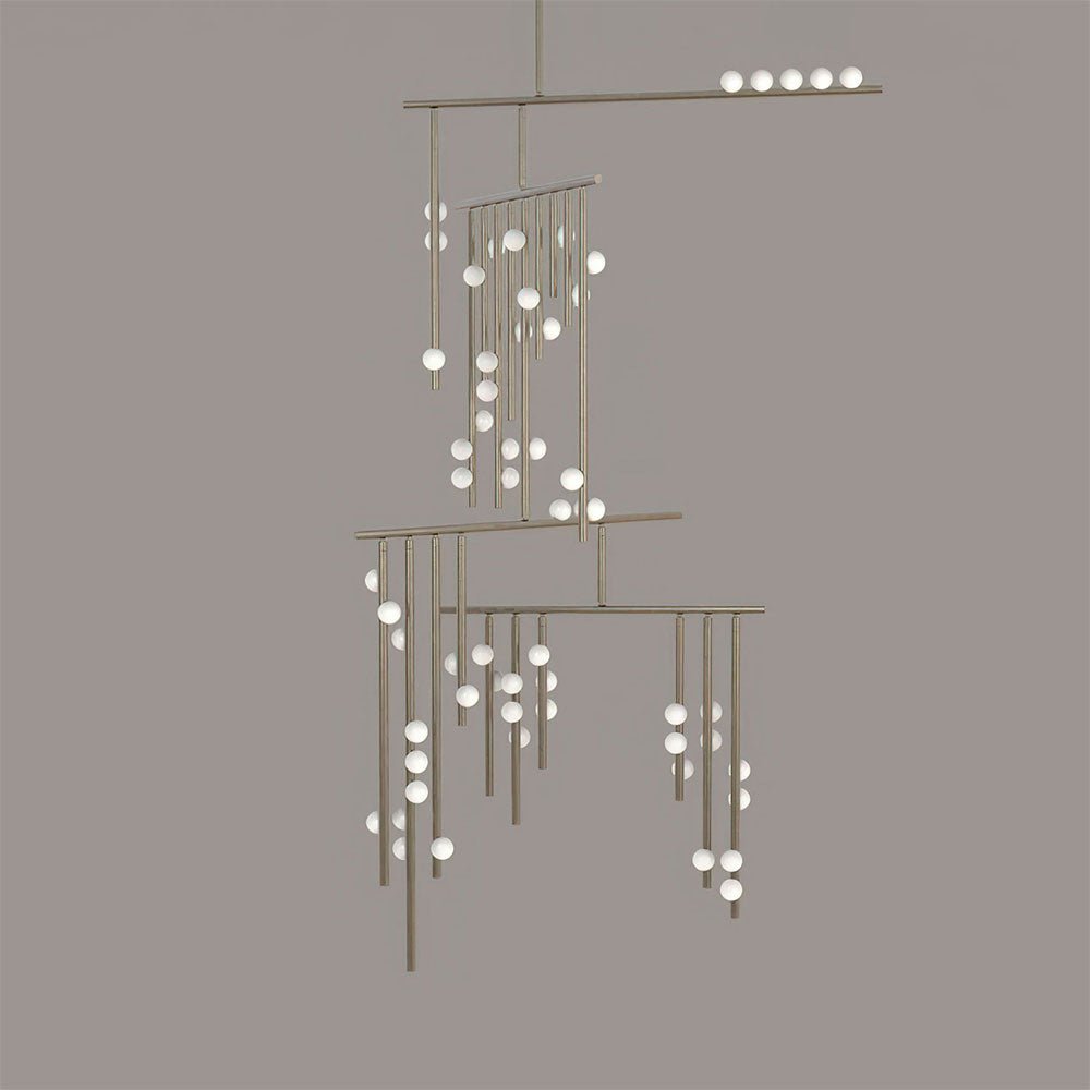 Eurzoris Geometrischer Linearer Kronleuchter aus Messing-Letslighting