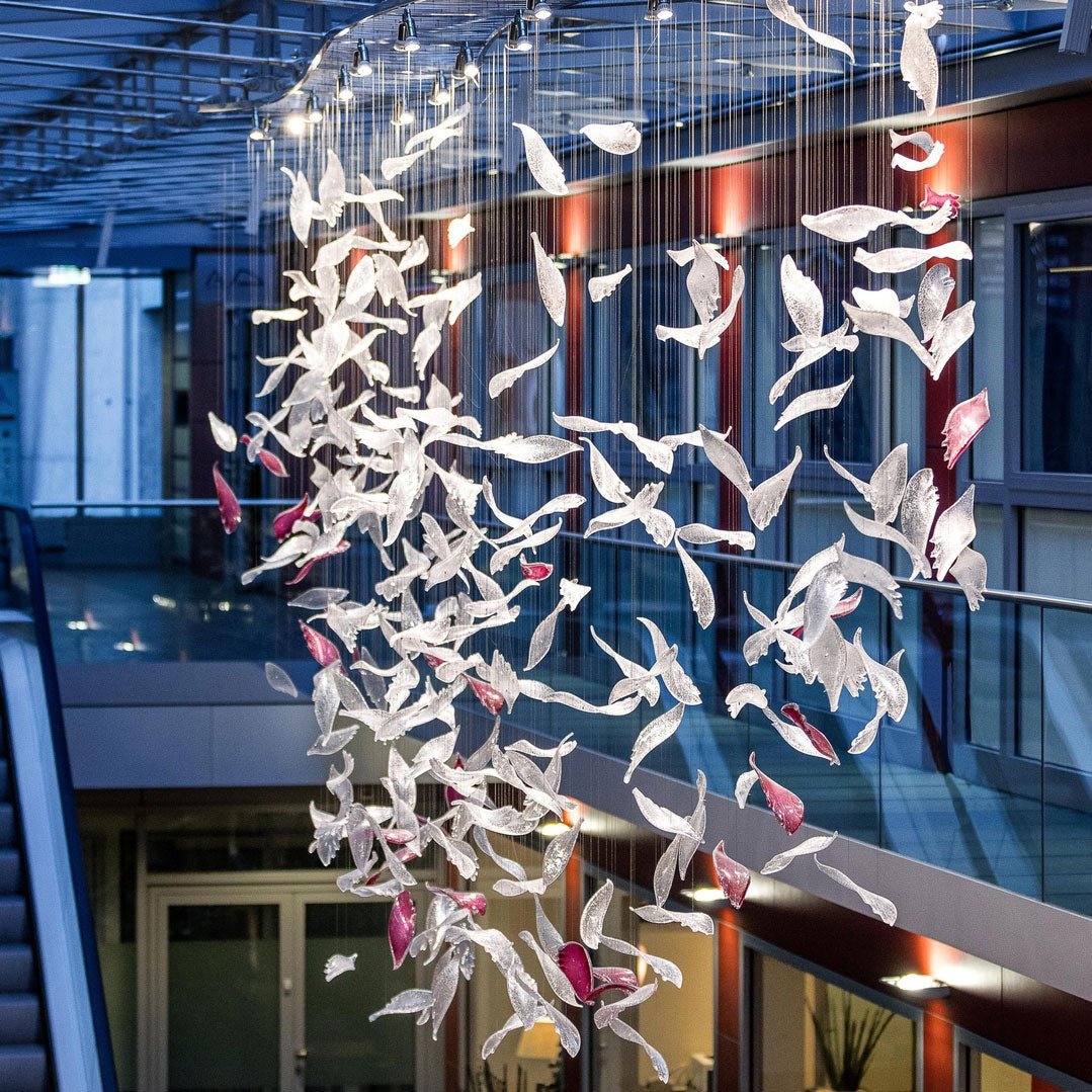 Zathaara Glas Feder Form Kronleuchter-Letslighting