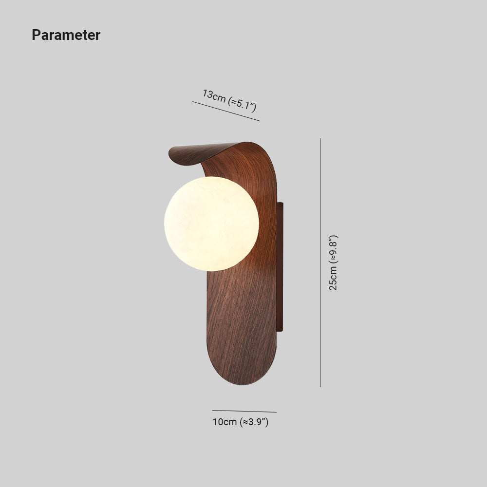 Exuro Wandleuchte für den Innenbereich aus Holz / Nussbaum