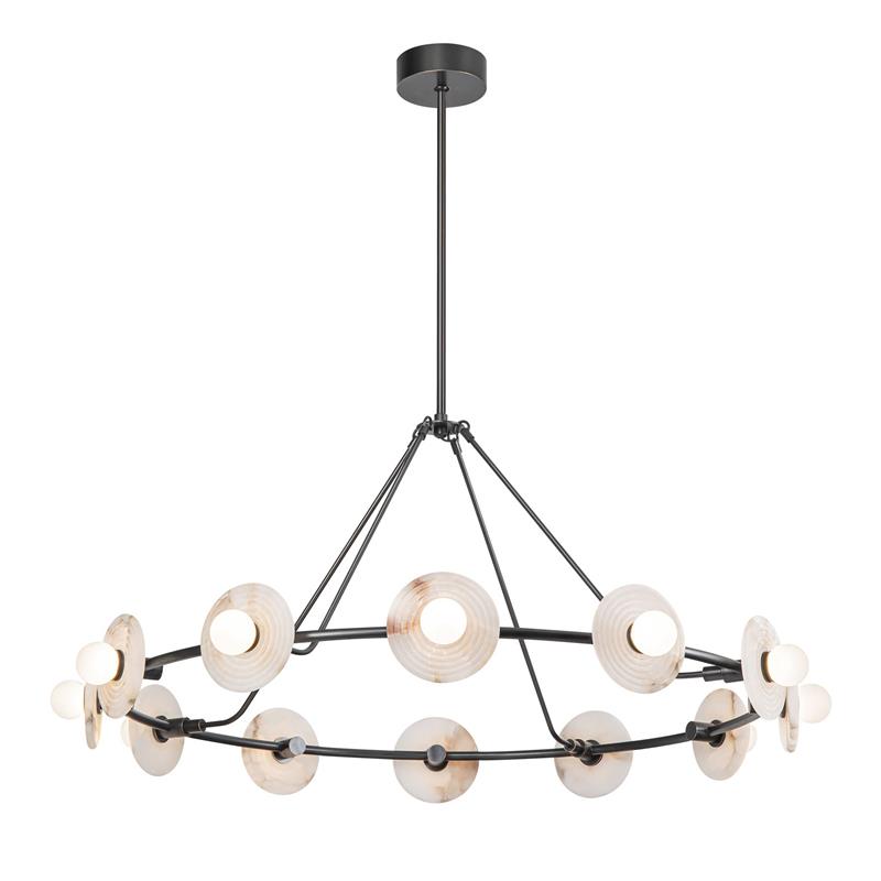 Ilirila Modern Elegance Alabaster Glass Chandelier - Letslighting