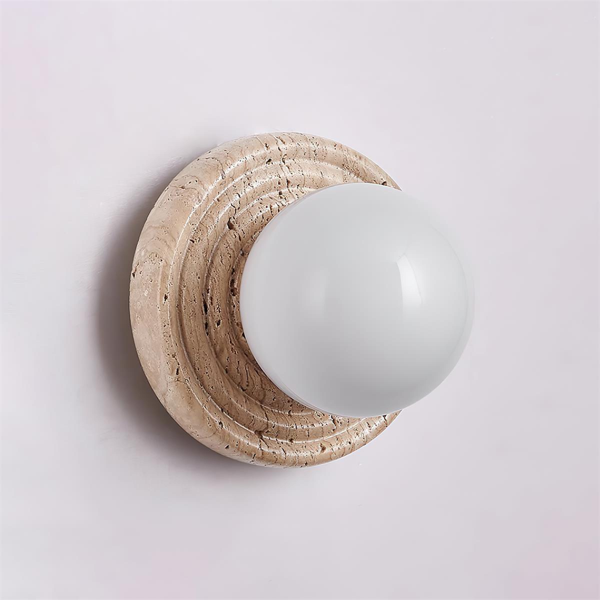 Dahlia Round Wall Lamp Travertine - Letslighting