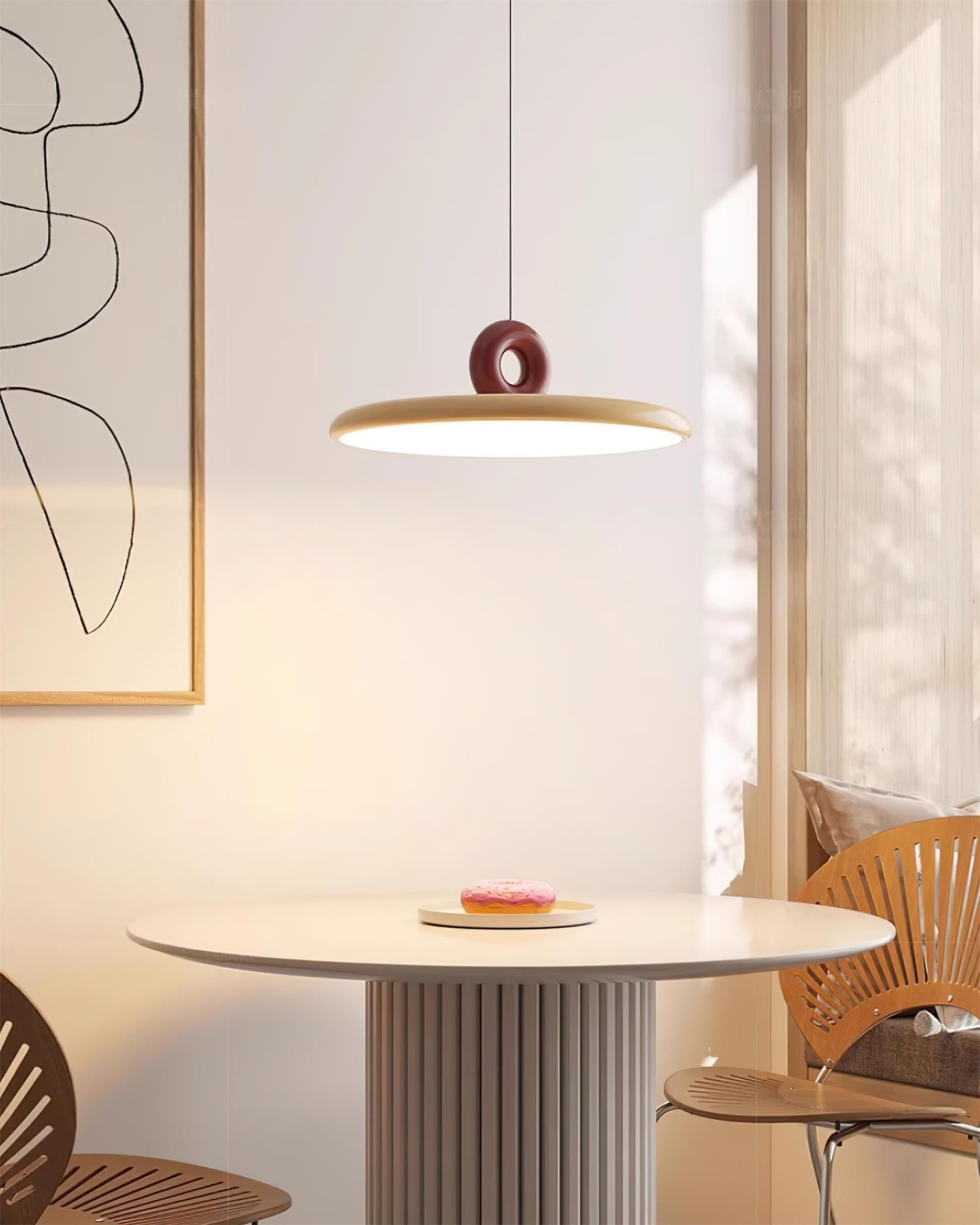 Pendant Lamp Acrylic Disc with Loop Detail Ambient Minimalist - Letslighting