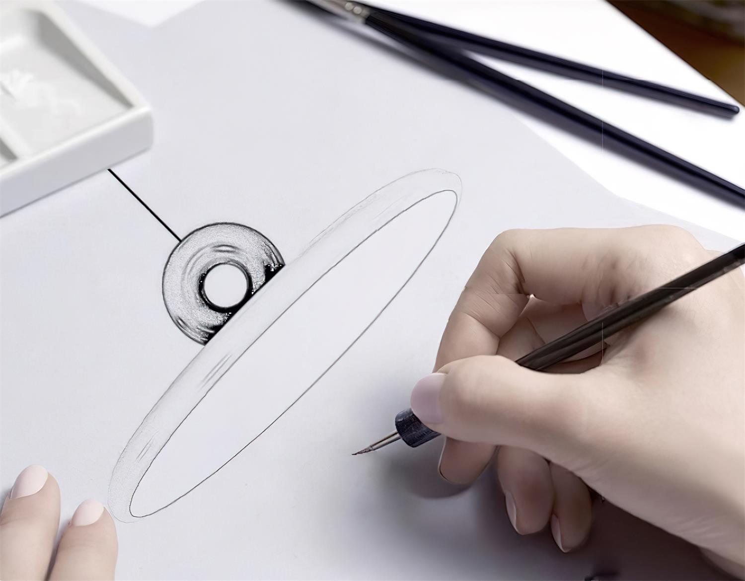 Pendant Lamp Acrylic Disc with Loop Detail Ambient Minimalist - Letslighting