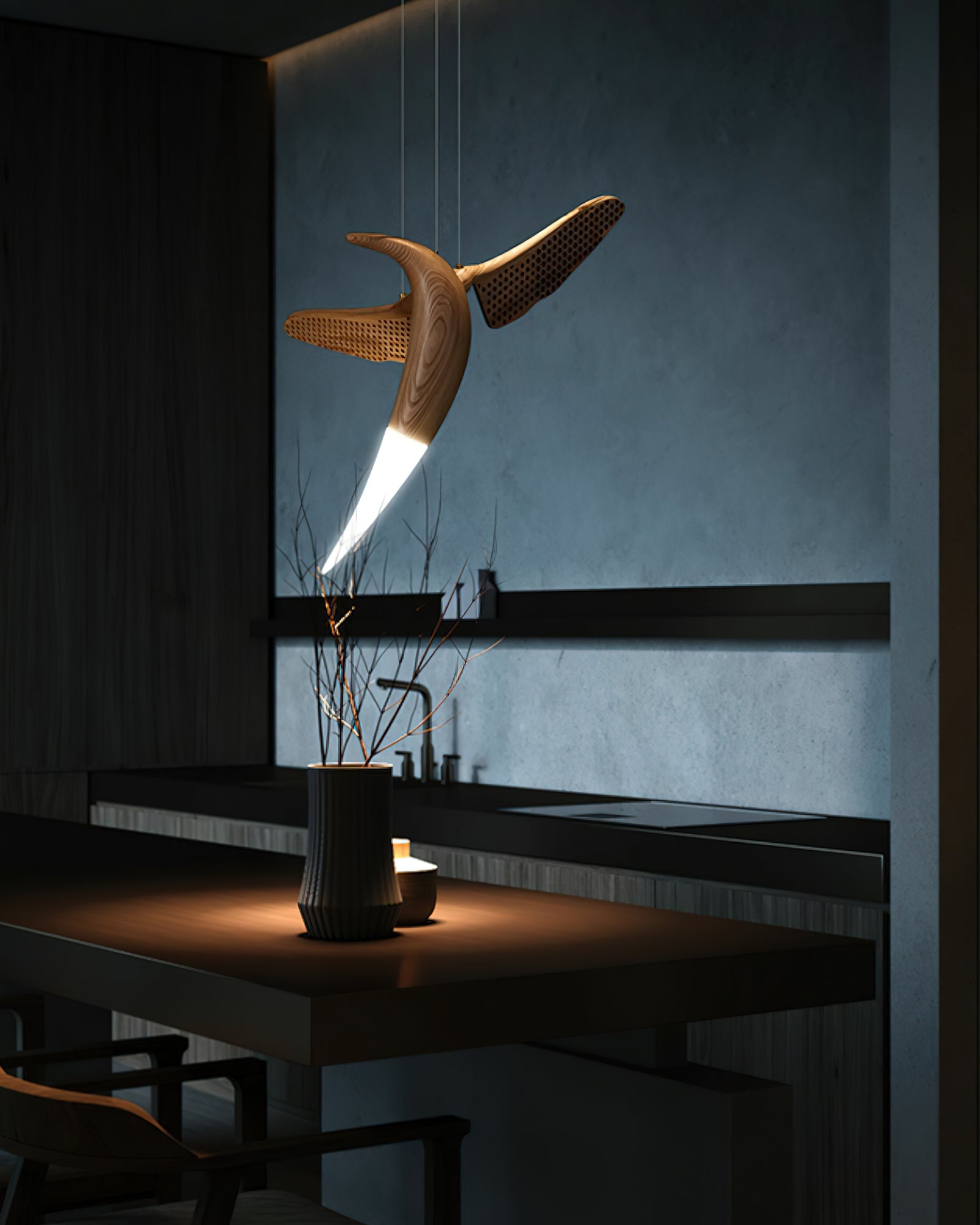Elsilor Vogelinspirierte Holzpendelleuchte-Letslighting