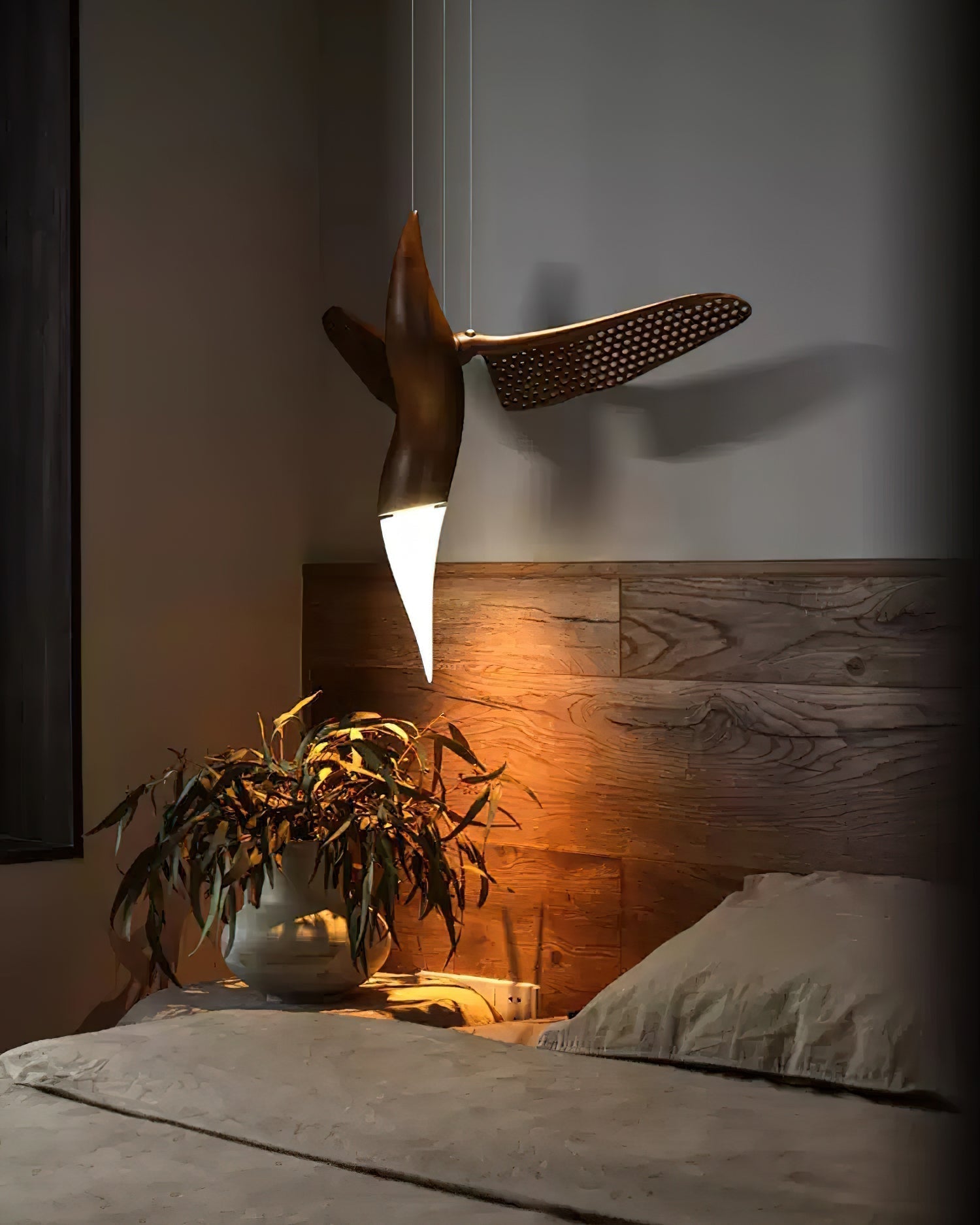 Elsilor Vogelinspirierte Holzpendelleuchte-Letslighting