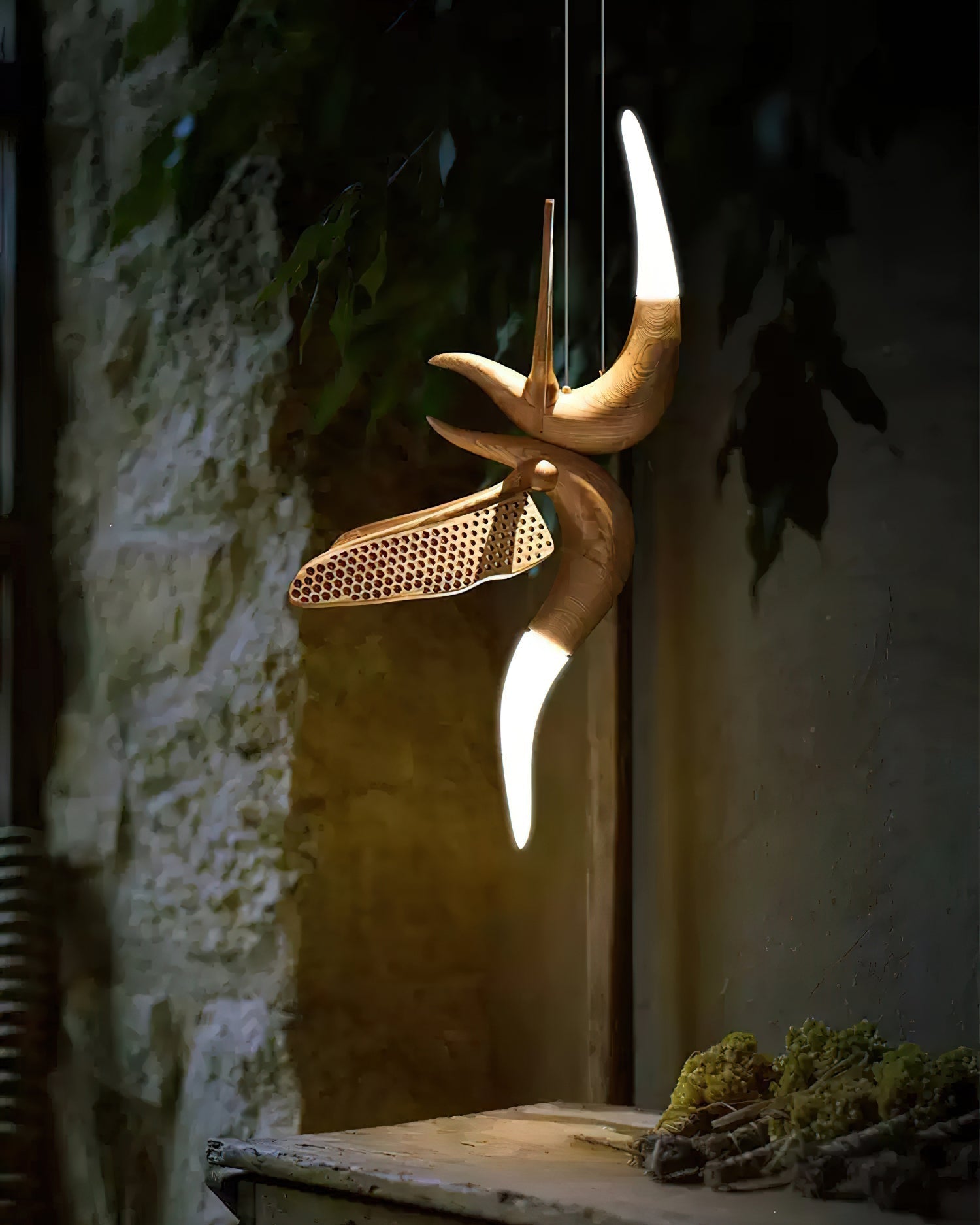 Elsilor Vogelinspirierte Holzpendelleuchte-Letslighting