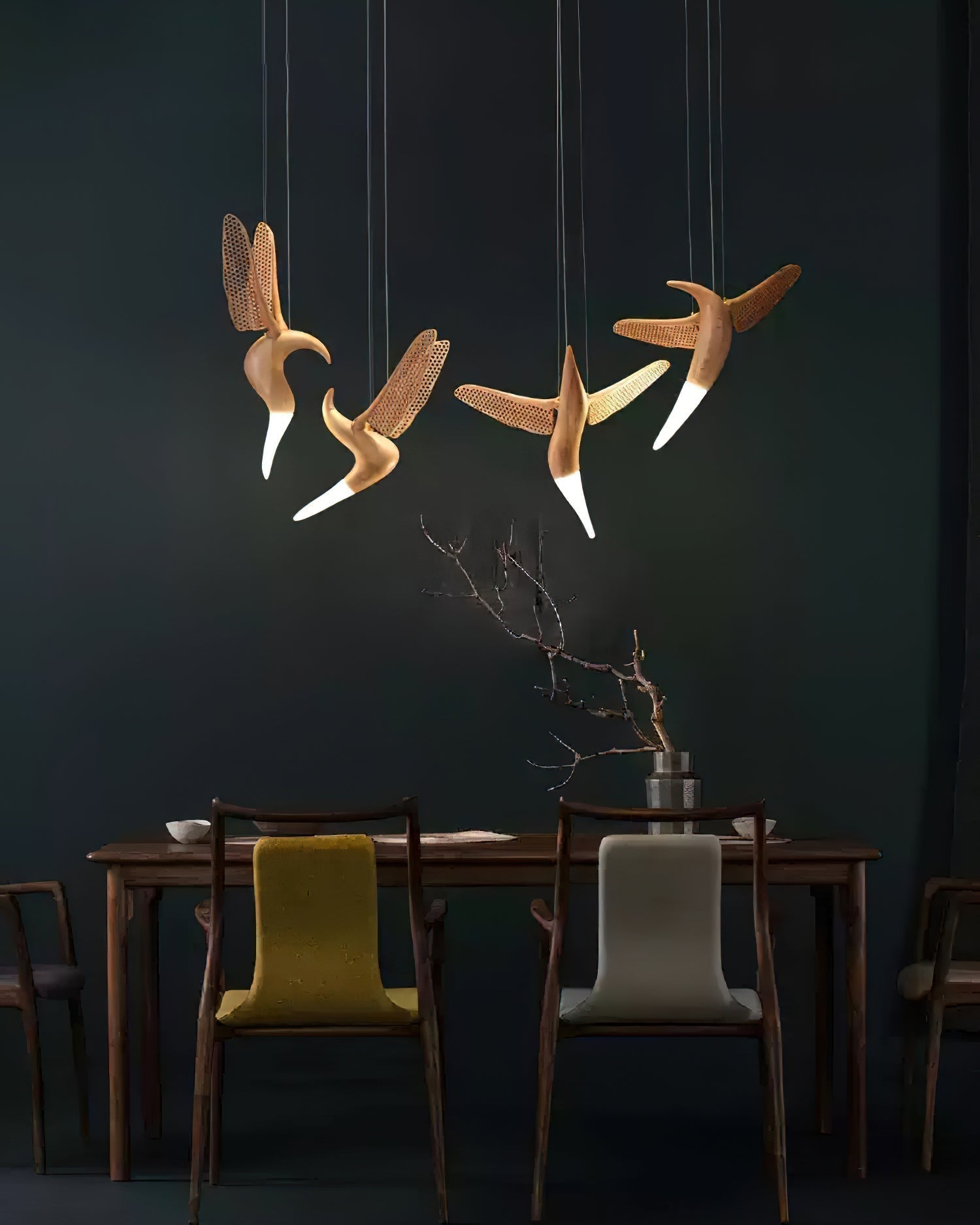 Elsilor Vogelinspirierte Holzpendelleuchte-Letslighting