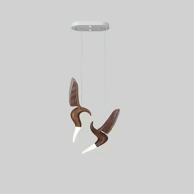 Elsilor Vogelinspirierte Holzpendelleuchte-Letslighting
