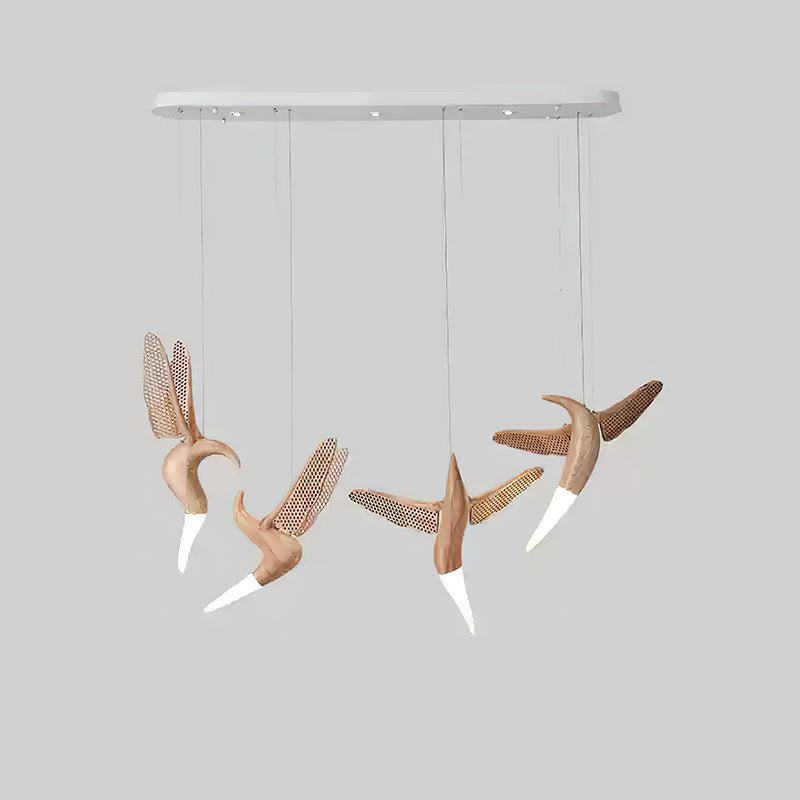 Elsilor Vogelinspirierte Holzpendelleuchte-Letslighting