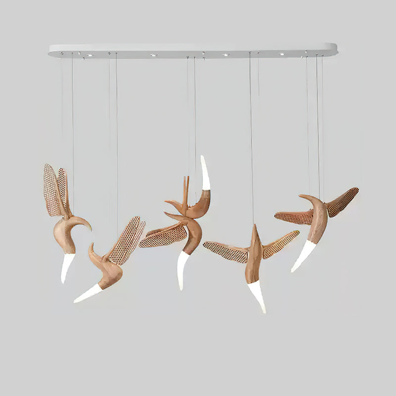 Elsilor Vogelinspirierte Holzpendelleuchte-Letslighting