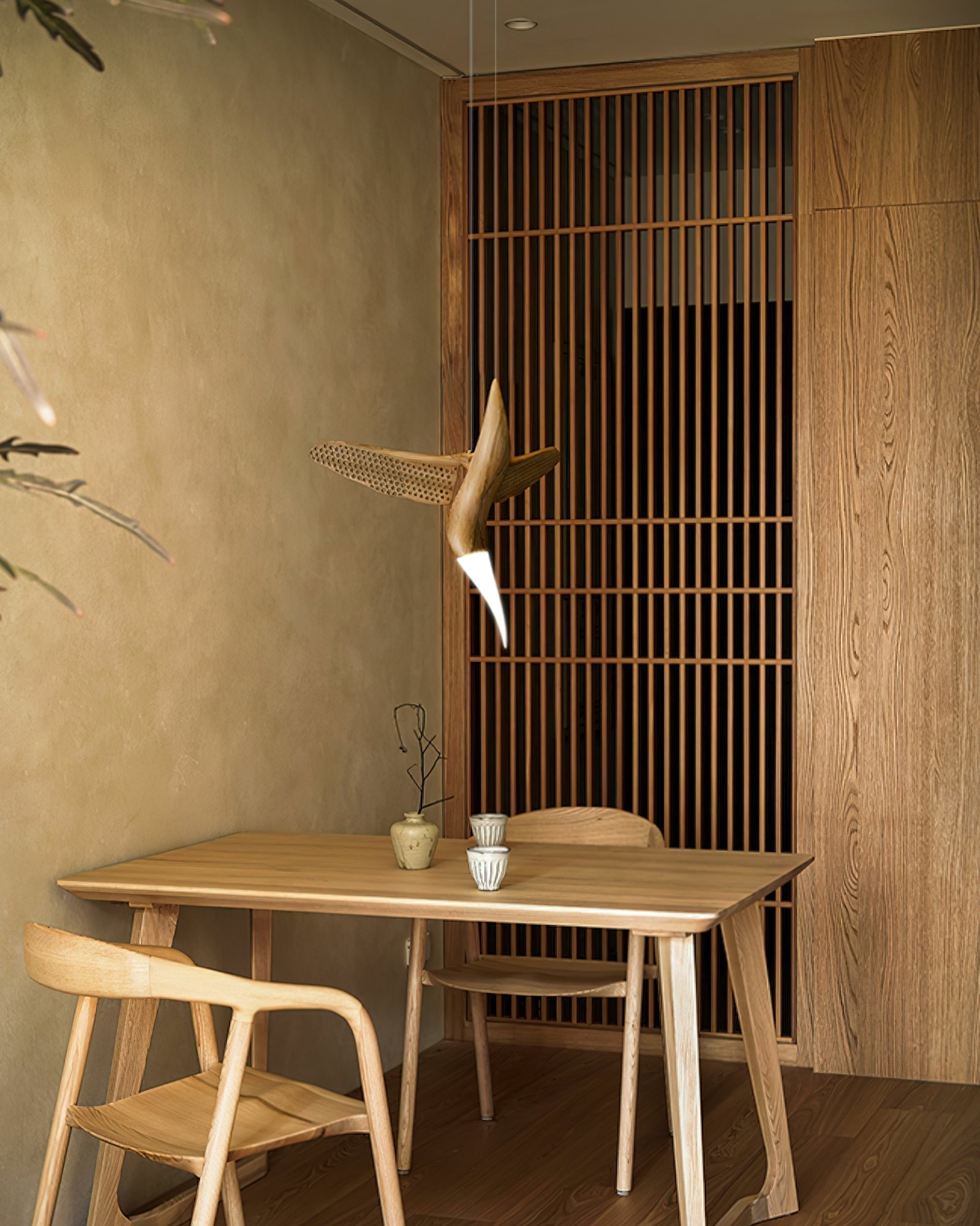 Elsilor Vogelinspirierte Holzpendelleuchte-Letslighting