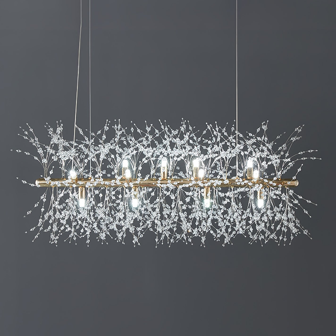 Lustra Kronleuchter Messing Lineare Kristallzweige-Letslighting