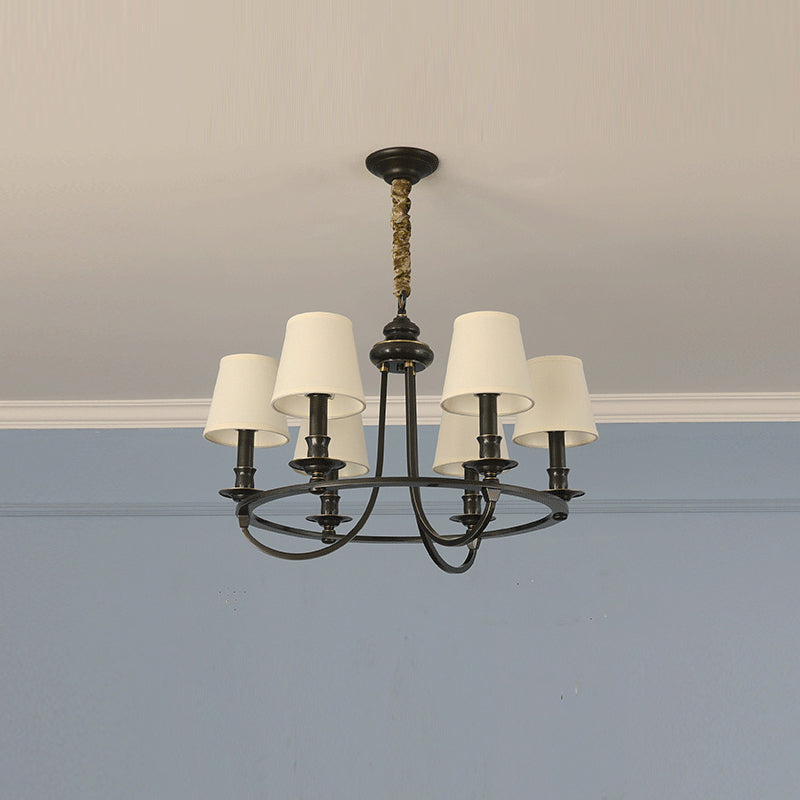 Plume Eleganter Vintage Messing Stoff Kronleuchter-Letslighting