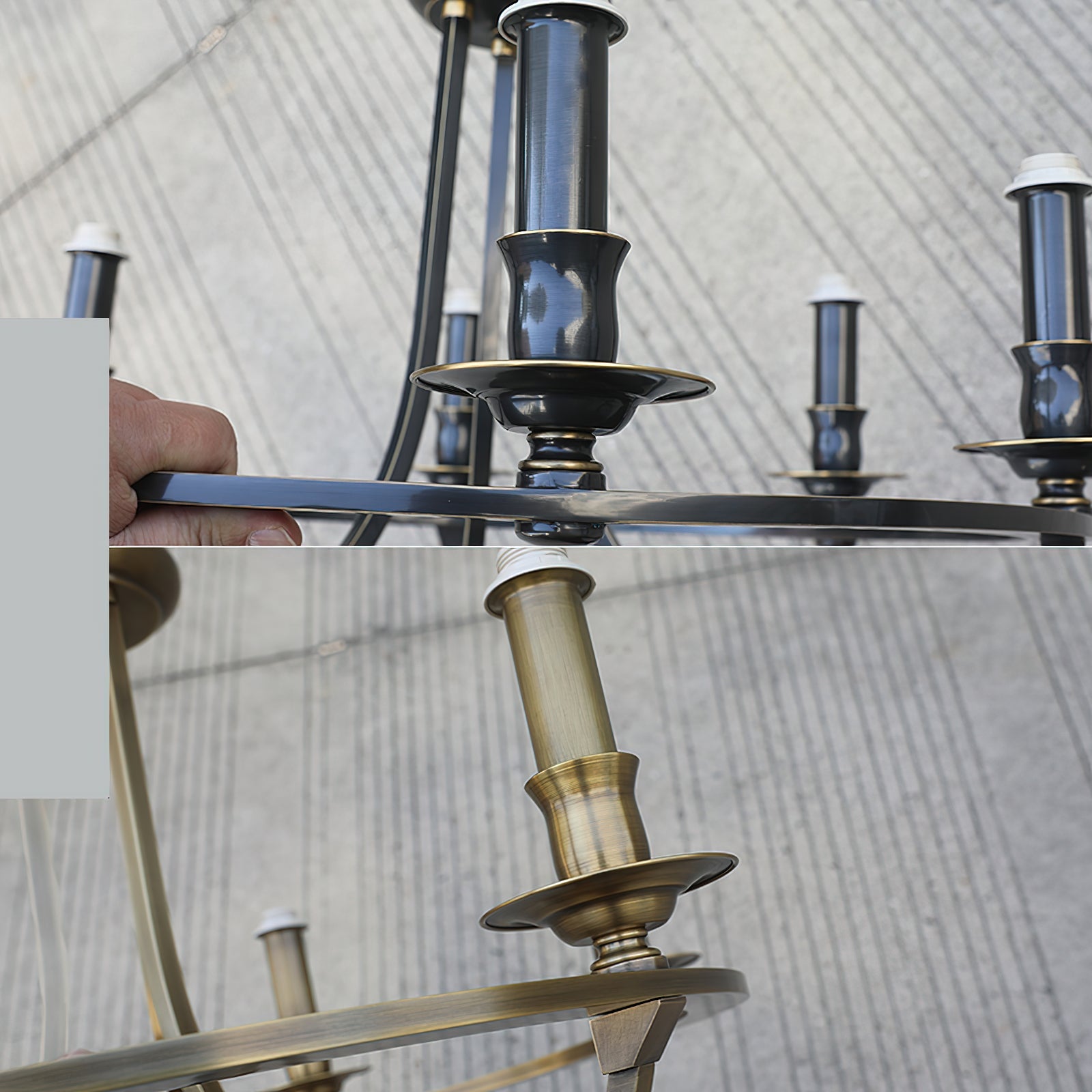 Plume Eleganter Vintage Messing Stoff Kronleuchter-Letslighting