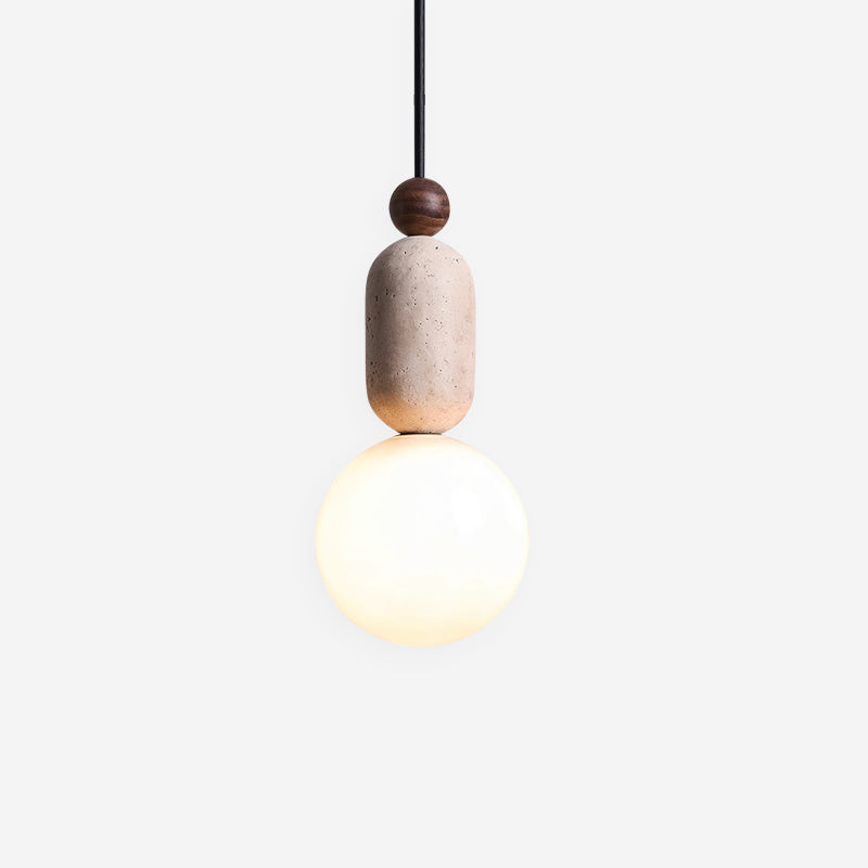 Gavon Glass & Travertine Pendant Lamp - Letslighting