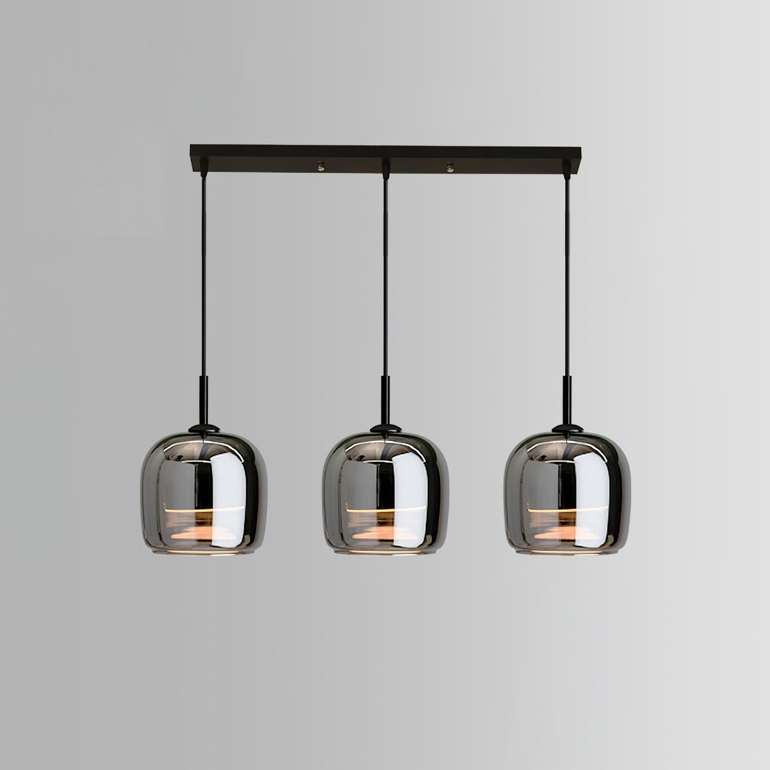 June Minimalistische Glas-Pendelleuchte in Rauchgrau
