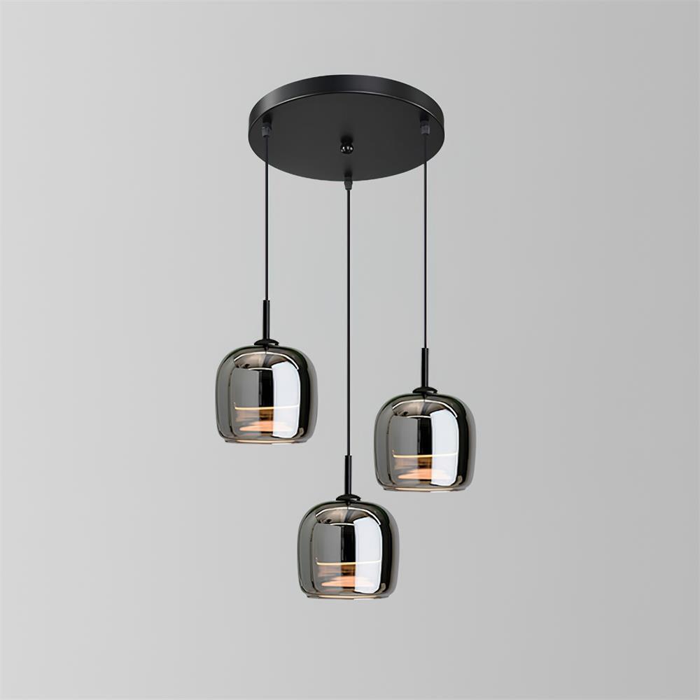 June Minimalistische Glas-Pendelleuchte in Rauchgrau