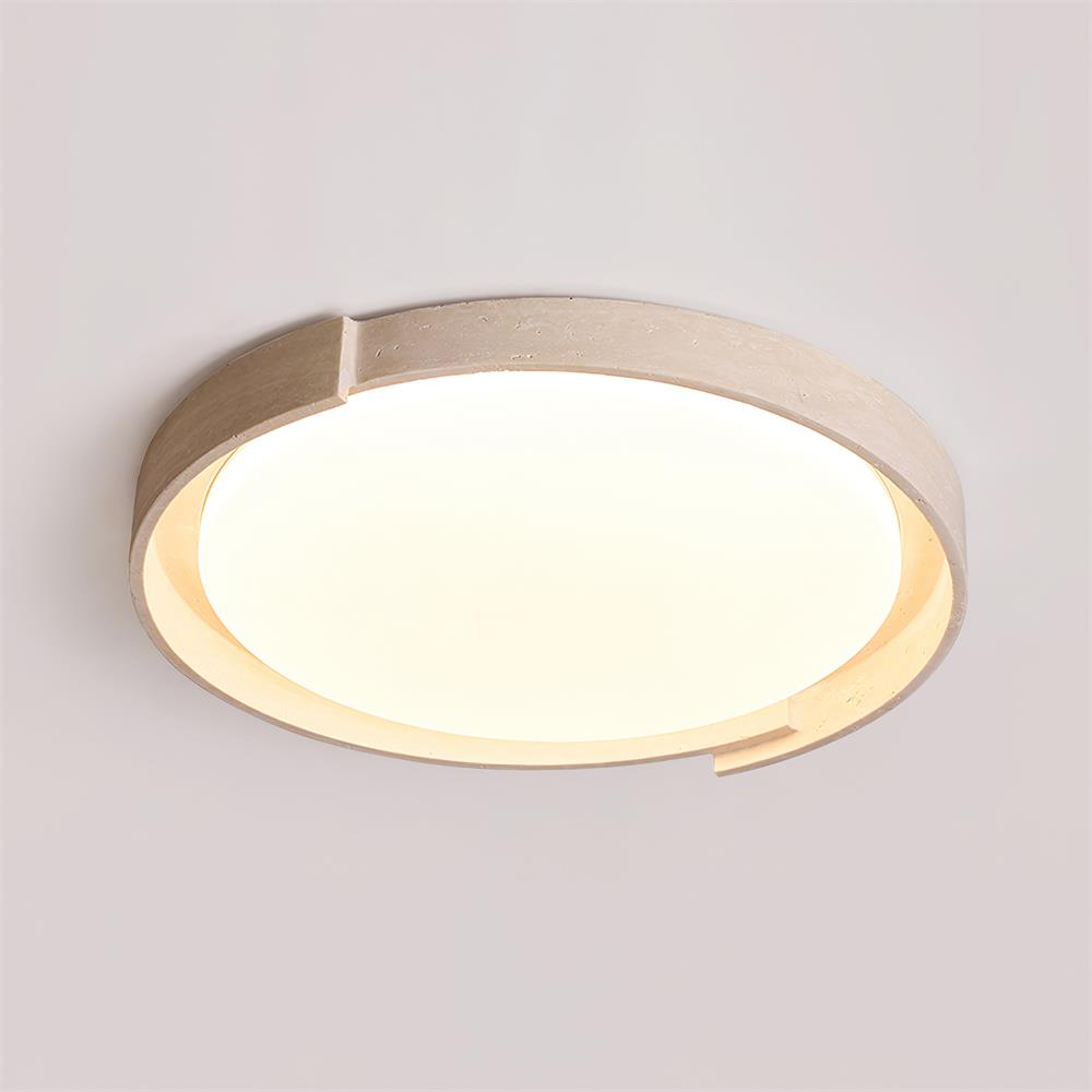 Juvio Minimalist Round Travertine Ceiling Light - Letslighting
