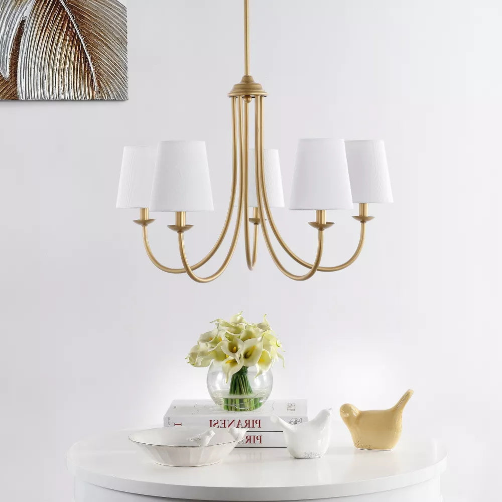 Trill Vintage Industrie Messing Stoff Kronleuchter-Letslighting