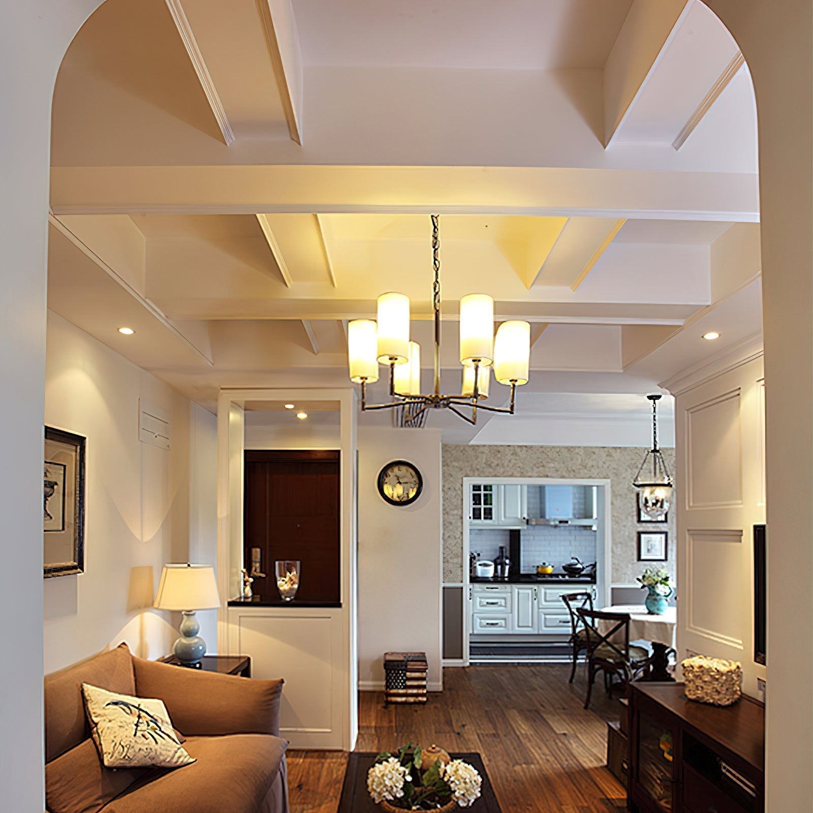Unfold Vintage Traditionell Messing Stoff Kronleuchter-Letslighting