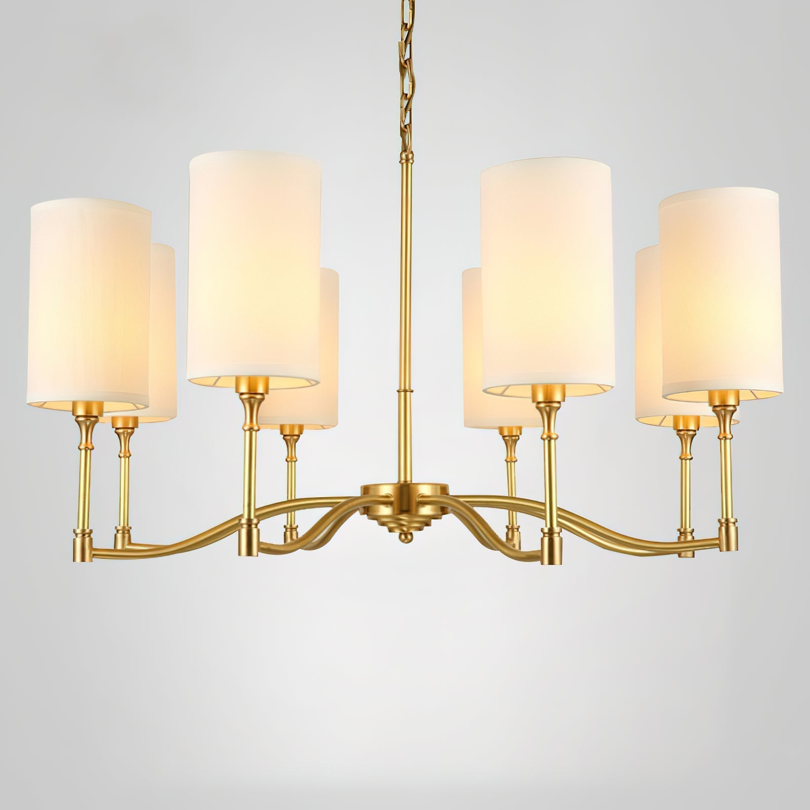 Unfold Vintage Traditional Brass Fabric Metal Chandelier - Letslighting