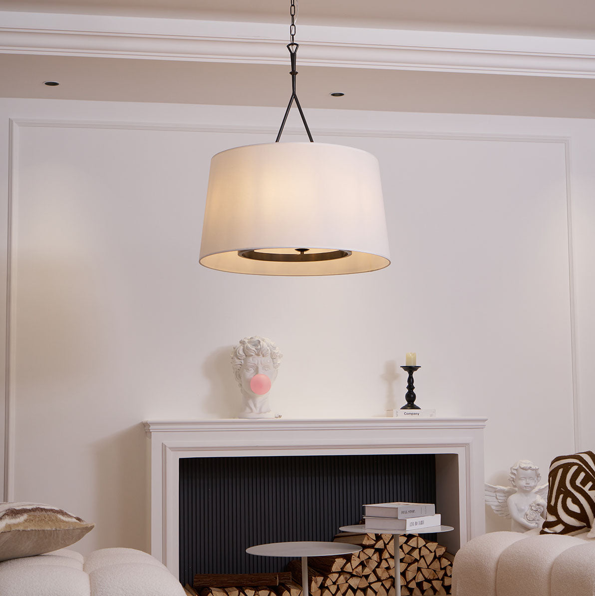 Wink Messing Stoff Pendelleuchte-Letslighting