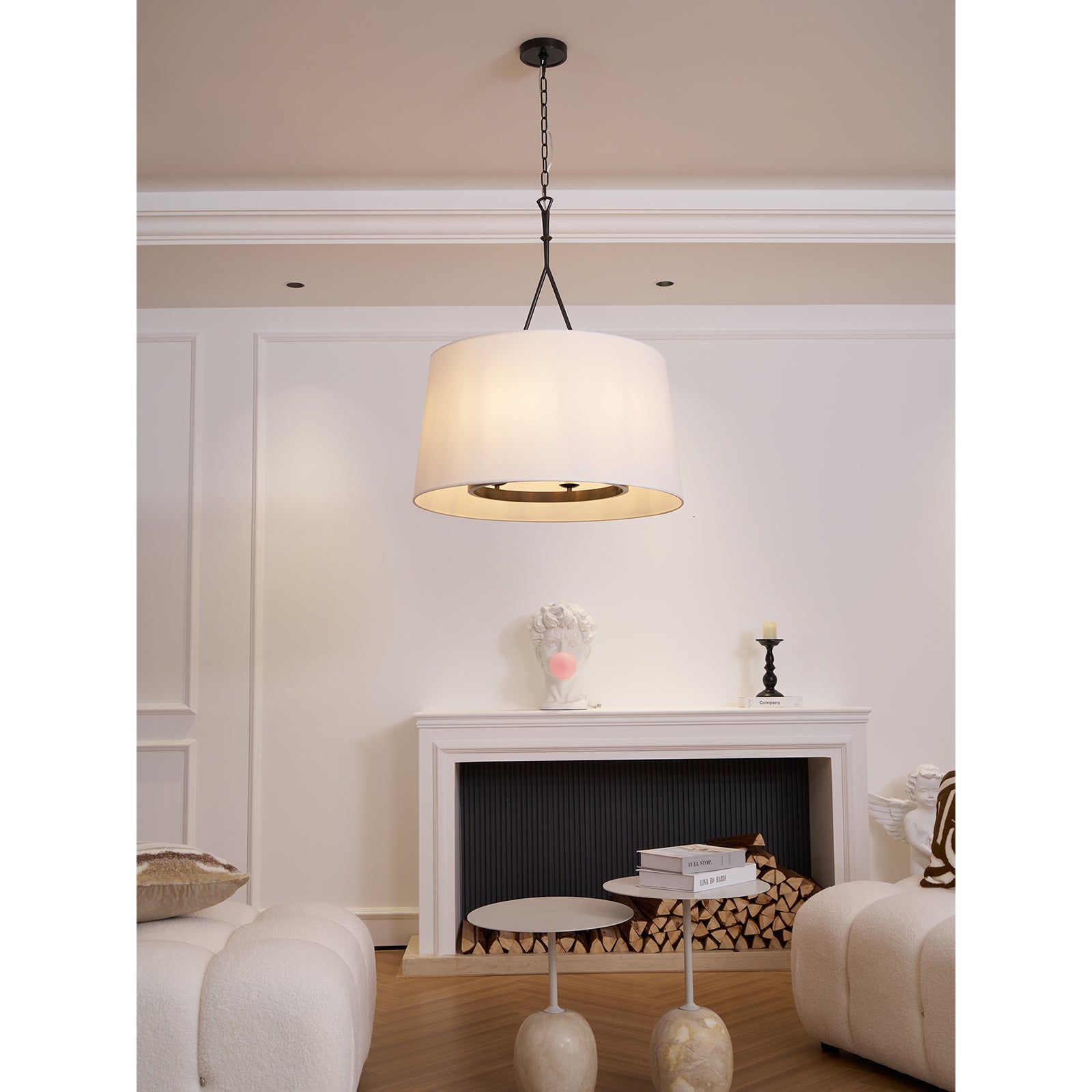 Wink Messing Stoff Pendelleuchte-Letslighting