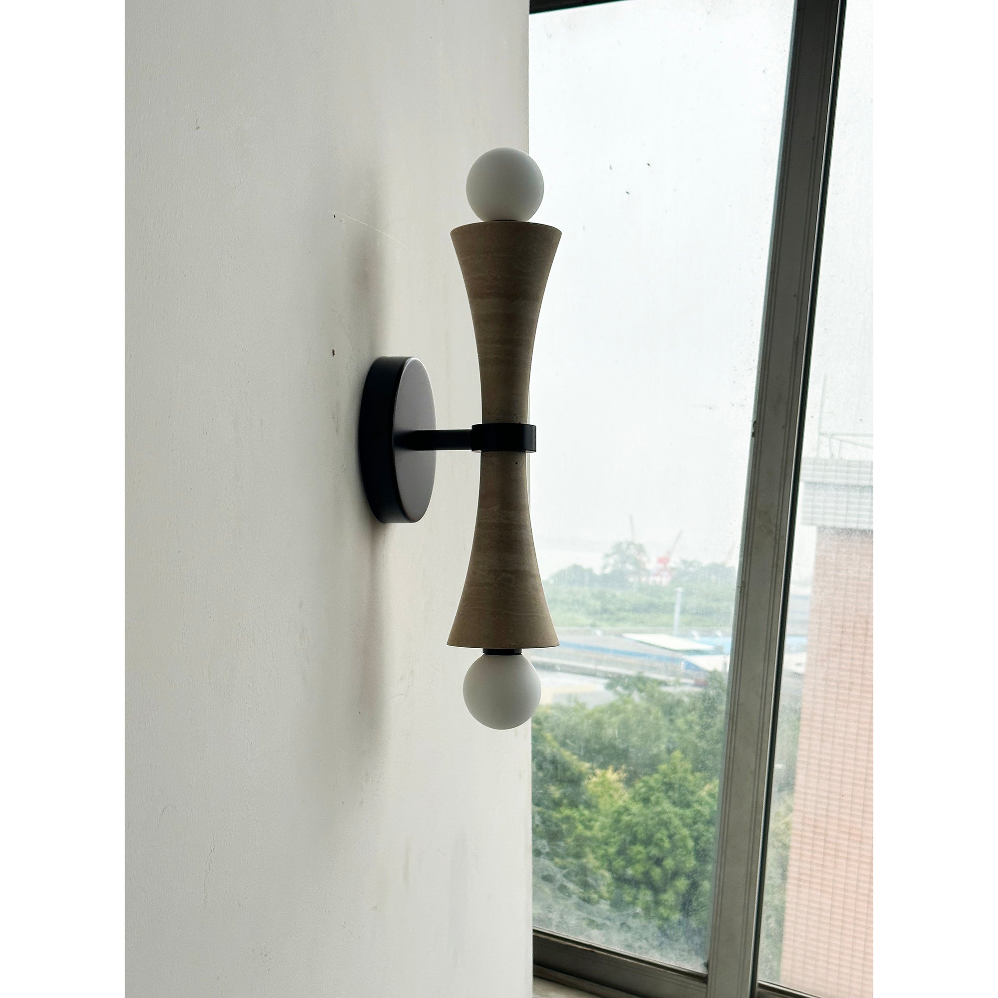 Aura Modern Minimalist Travertine Glass Wall Lamp - Letslighting