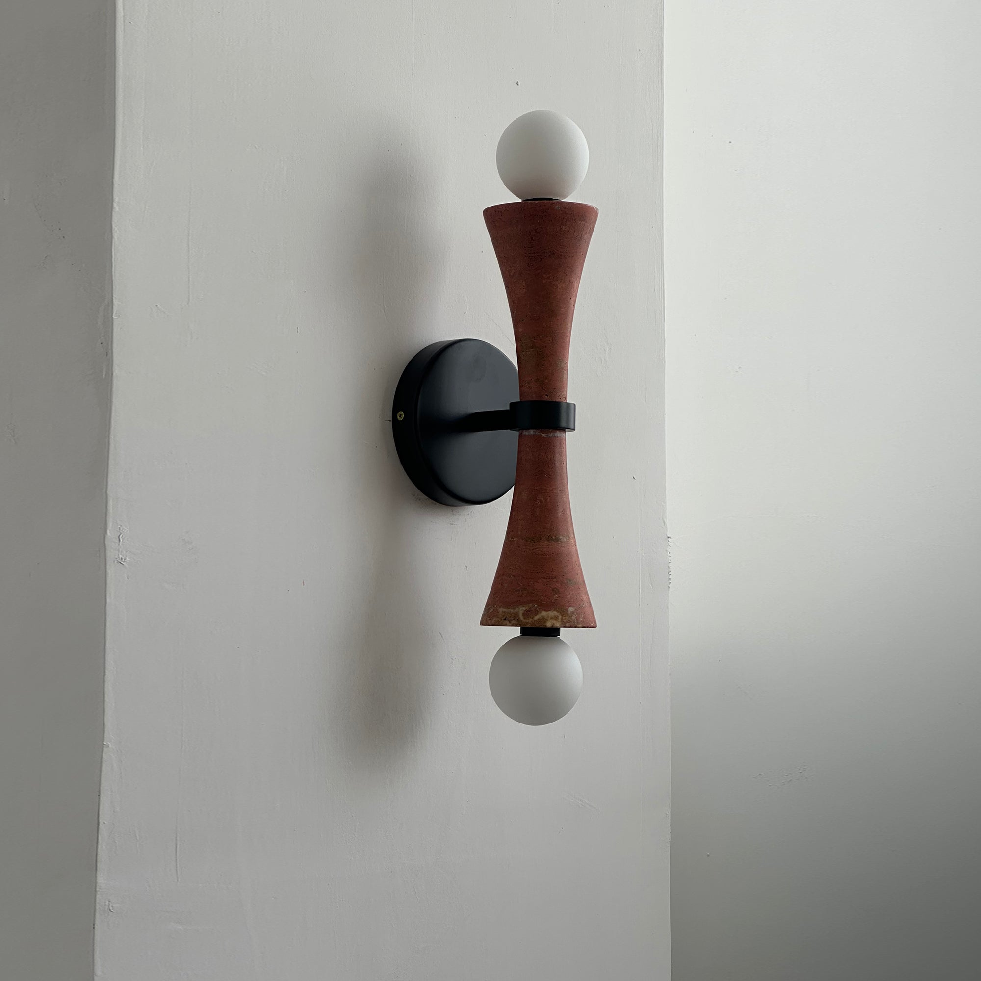 Aura Modern Minimalist Travertine Glass Wall Lamp - Letslighting