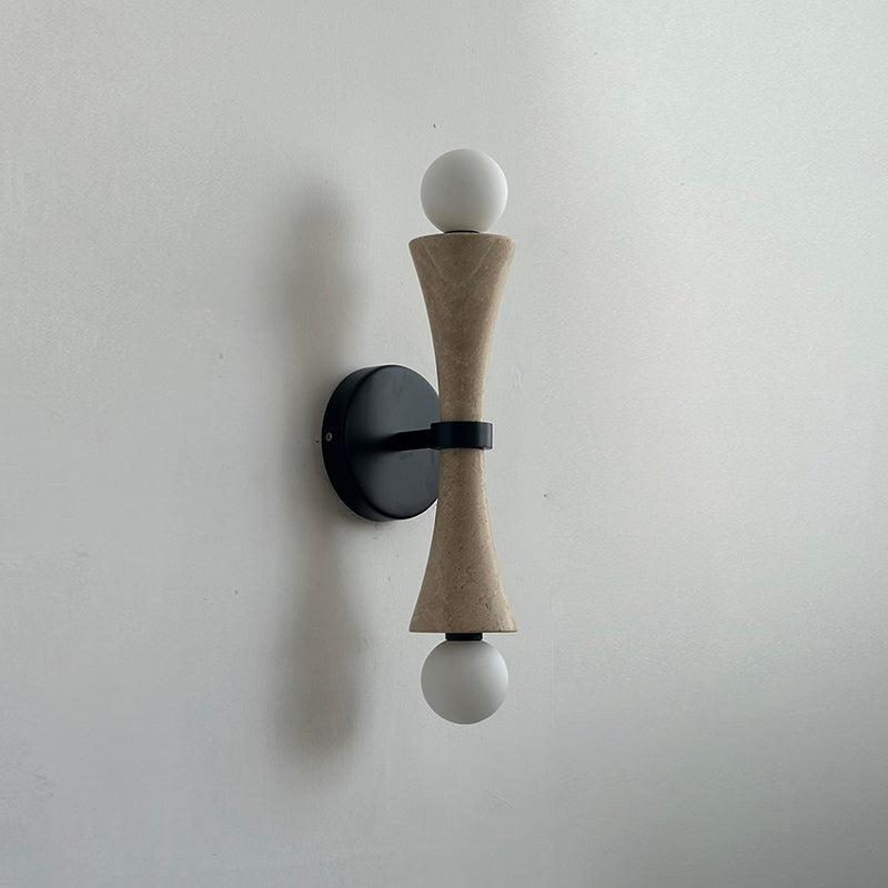 Aura Modern Minimalist Travertine Glass Wall Lamp - Letslighting