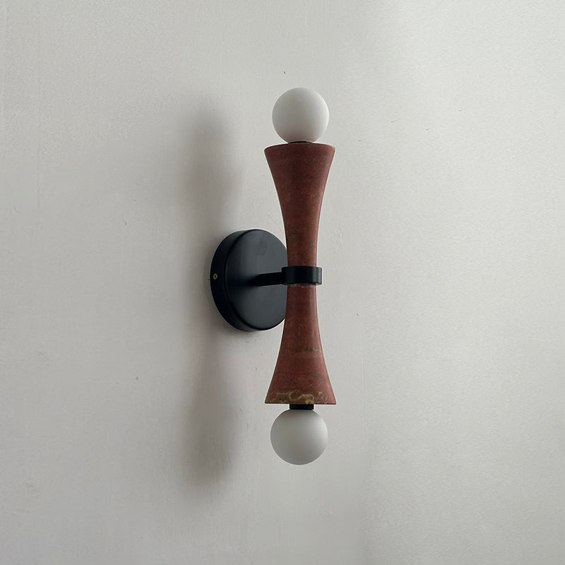 Aura Modern Minimalist Travertine Glass Wall Lamp - Letslighting