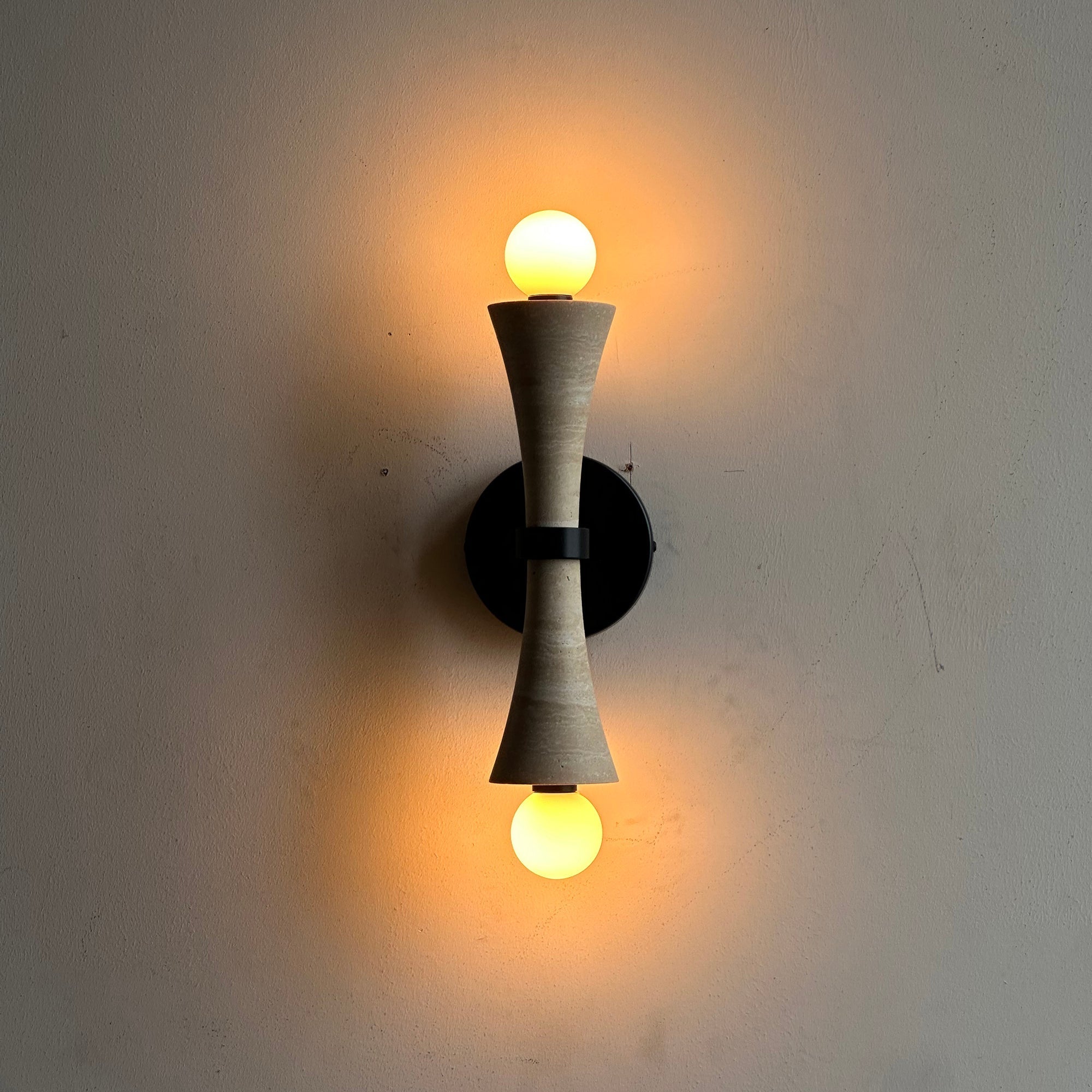 Aura Modern Minimalist Travertine Glass Wall Lamp - Letslighting