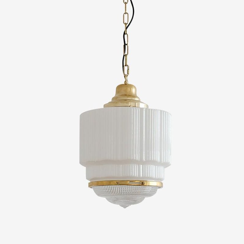 Lustra Pendelleuchte Messing Glas Gerippt-Letslighting