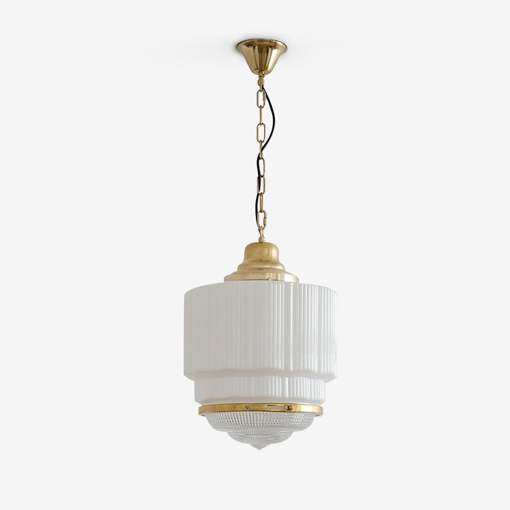 Lustra Pendelleuchte Messing Glas Gerippt-Letslighting