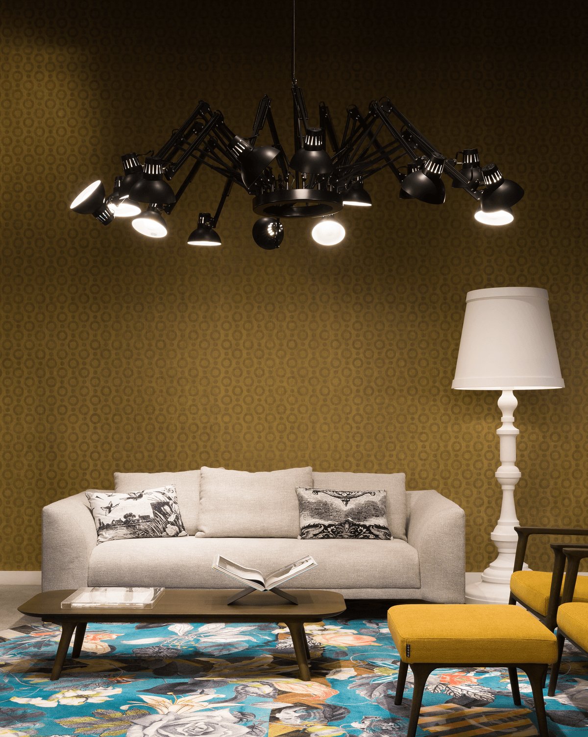 Lustra Kronleuchter Schwarz Verstellbar Multi Arm-Letslighting