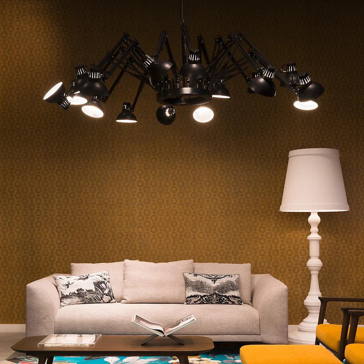 Lustra Kronleuchter Schwarz Verstellbar Multi Arm-Letslighting