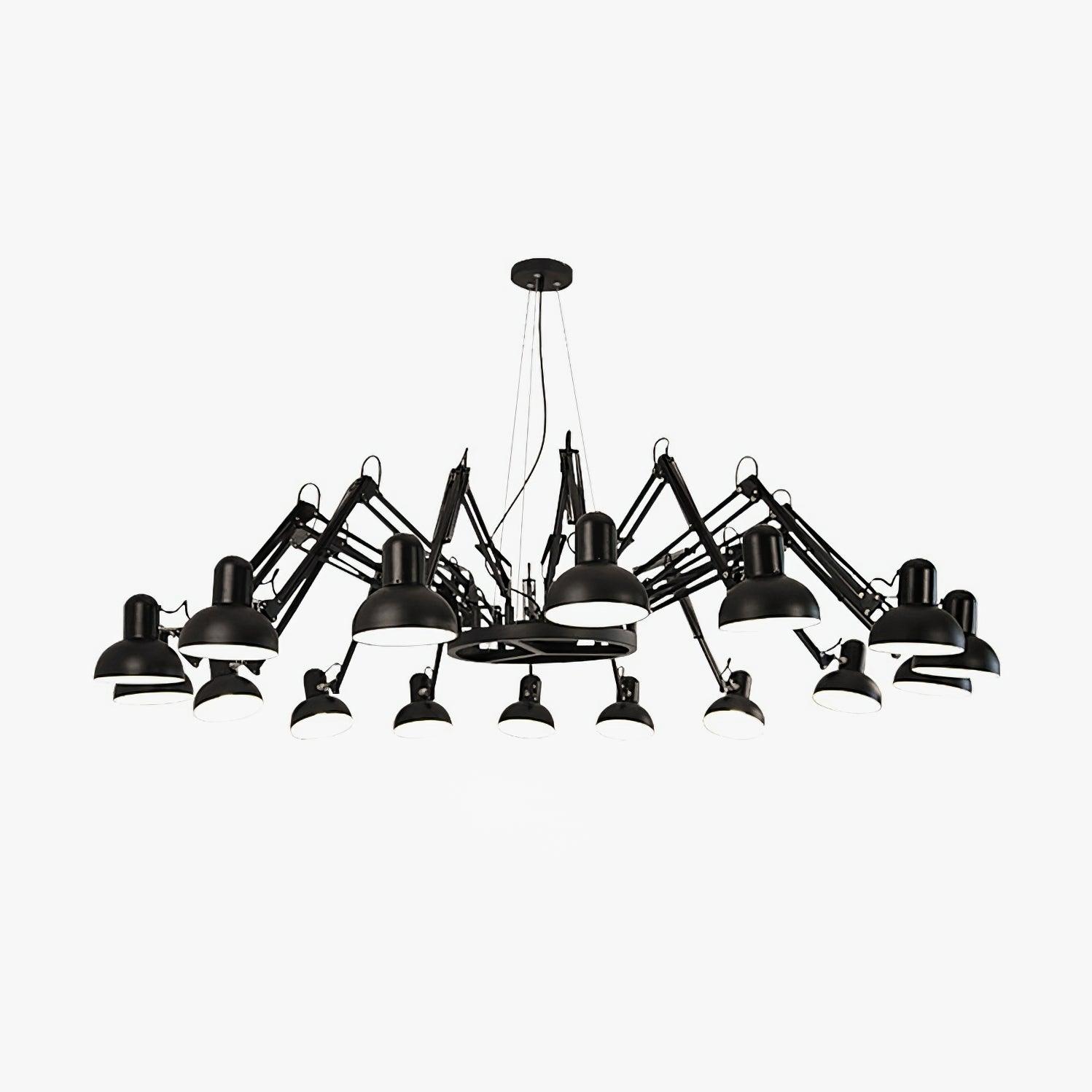 Lustra Kronleuchter Schwarz Verstellbar Multi Arm-Letslighting